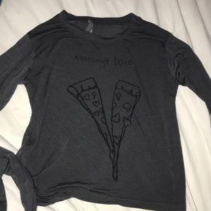 cropped long sleeve “teenage love” tee